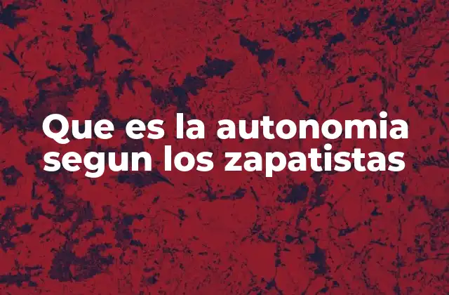 Que es la Autonomia Segun los Zapatistas