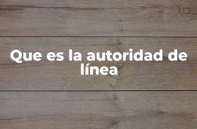 Que es la Autoridad de Línea