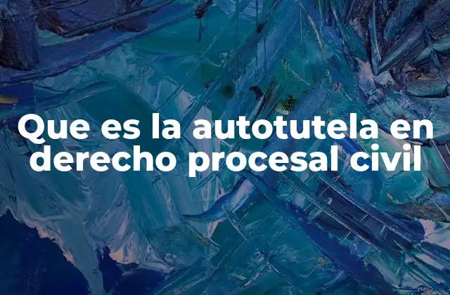 Que es la Autotutela en Derecho Procesal Civil