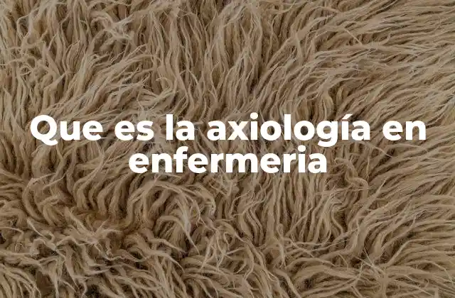 Que es la Axiología en Enfermeria