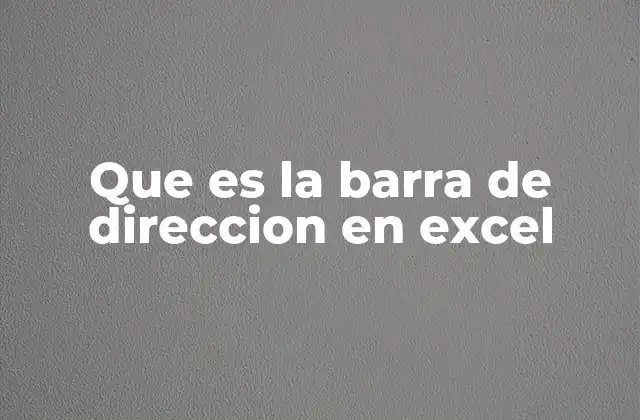 Que es la Barra de Direccion en Excel