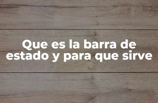 Que es la Barra de Estado y para que Sirve