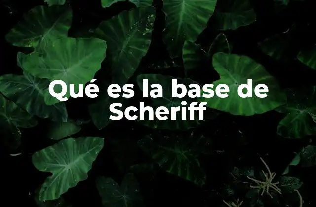 Qué es la Base de Scheriff