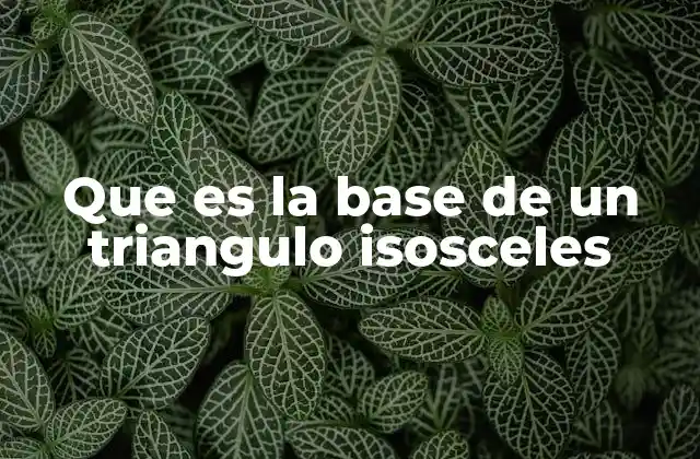 Que es la Base de un Triangulo Isosceles 2 Identificando los elementos clave de un triángulo isósceles