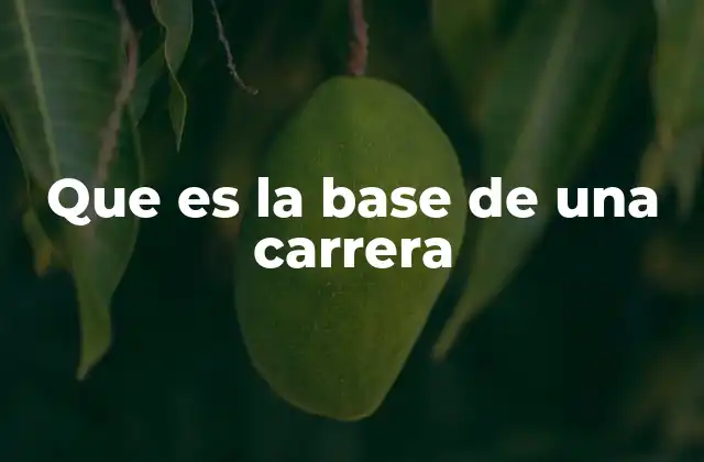 Que es la Base de una Carrera