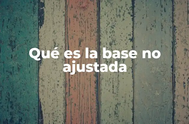 Qué es la Base No Ajustada