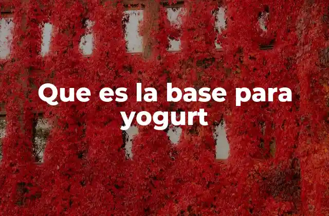Que es la Base para Yogurt