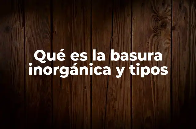Qué es la Basura Inorgánica y Tipos