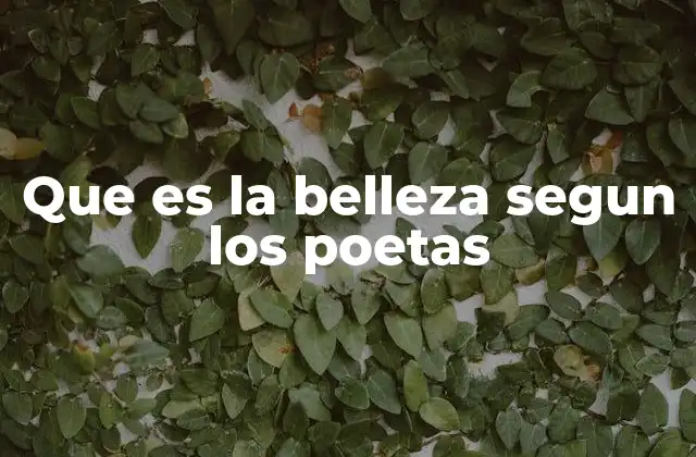 Que es la Belleza Segun los Poetas