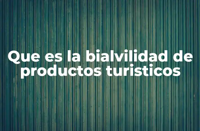 Que es la Bialvilidad de Productos Turisticos