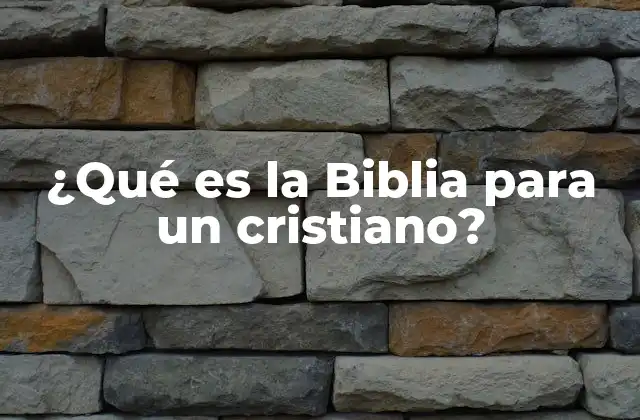 ¿qué es la Biblia para un Cristiano?
