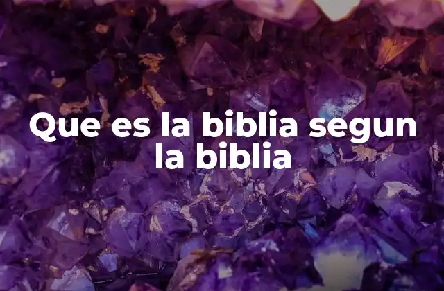Que es la Biblia Segun la Biblia
