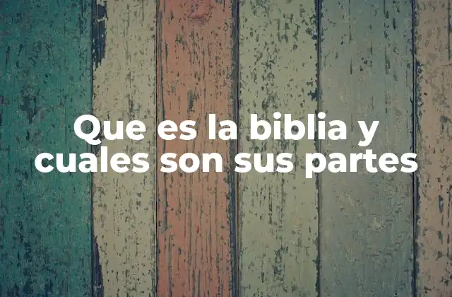 Que es la Biblia y Cuales Son Sus Partes