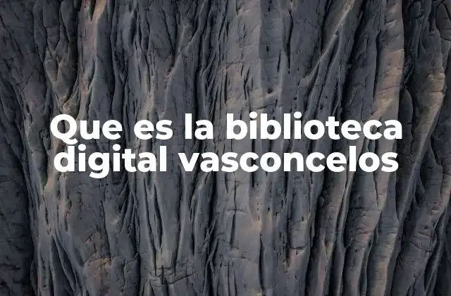 Que es la Biblioteca Digital Vasconcelos