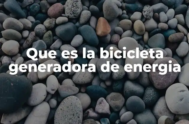 Que es la Bicicleta Generadora de Energia