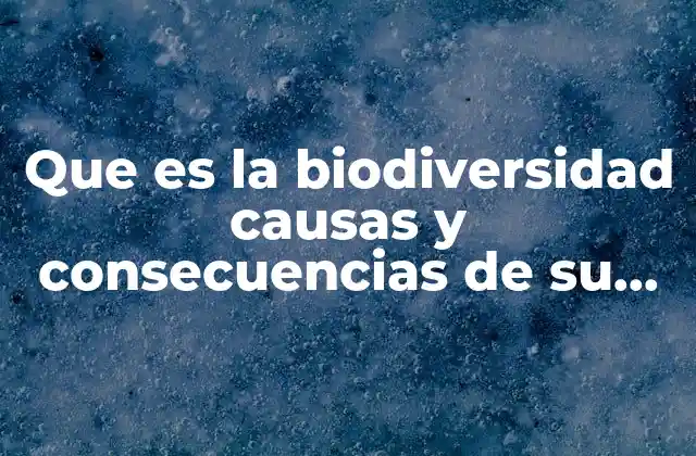 Que es la Biodiversidad Causas y Consecuencias de Su Perdida