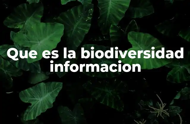 Que es la Biodiversidad Informacion