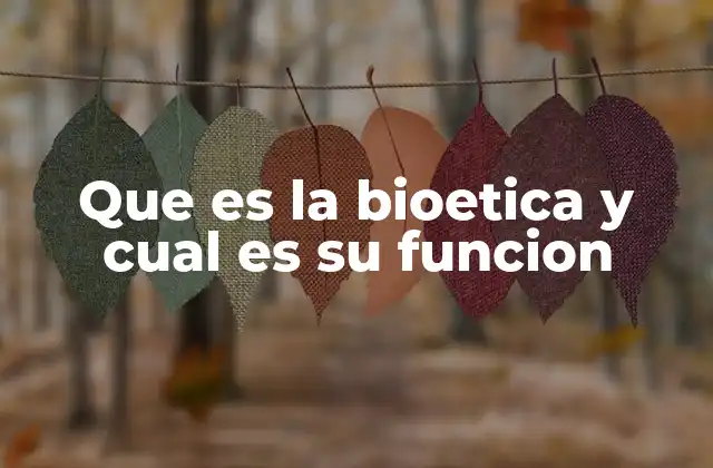Que es la Bioetica y Cual es Su Funcion