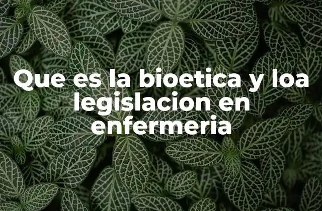 Que es la Bioetica y Loa Legislacion en Enfermeria