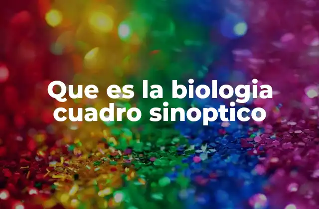 Que es la Biologia Cuadro Sinoptico