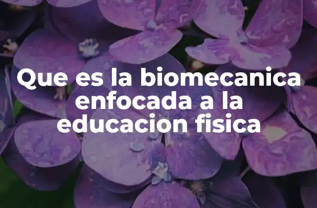 Que es la Biomecanica Enfocada a la Educacion Fisica