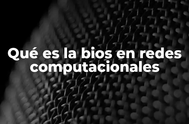 Qué es la Bios en Redes Computacionales