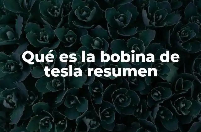 Qué es la Bobina de Tesla Resumen