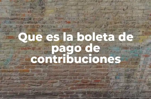 Que es la Boleta de Pago de Contribuciones