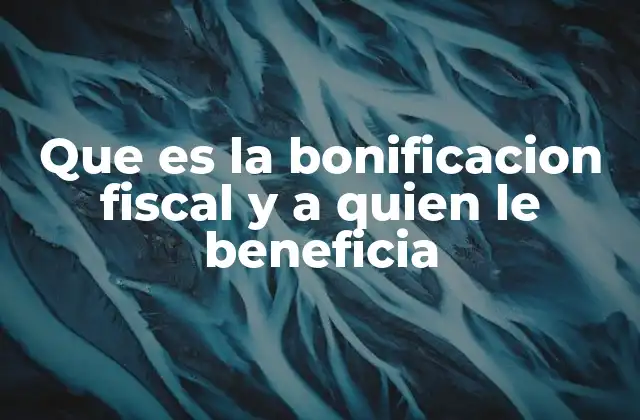 Que es la Bonificacion Fiscal y a Quien Le Beneficia