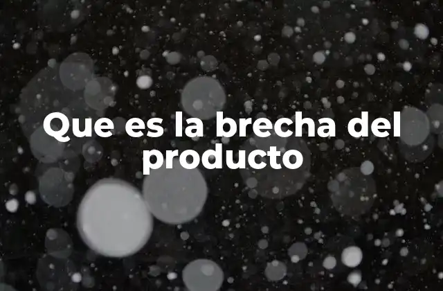 Que es la Brecha Del Producto