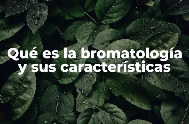 Qué es la Bromatología y Sus Características