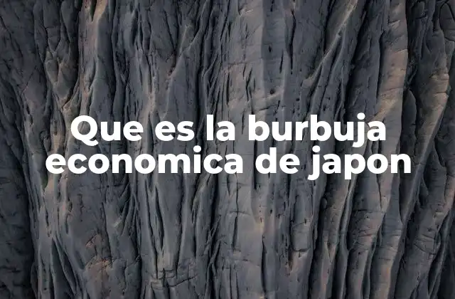Que es la Burbuja Economica de Japon