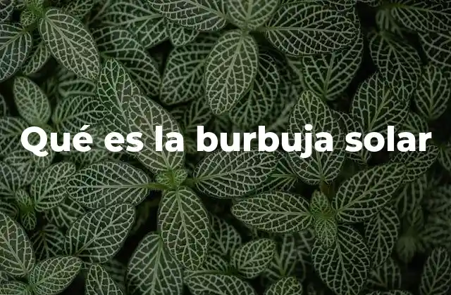 Qué es la Burbuja Solar