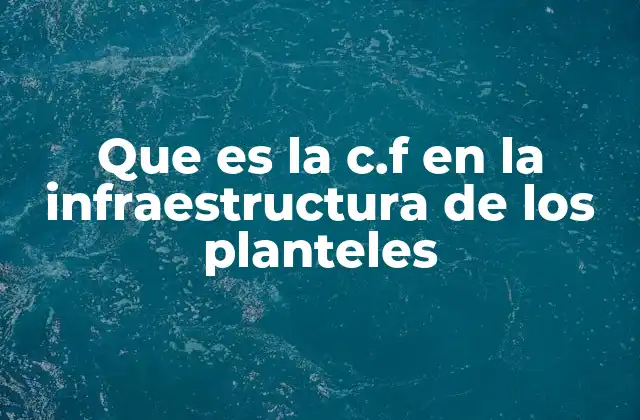 Que es la C.f en la Infraestructura de los Planteles