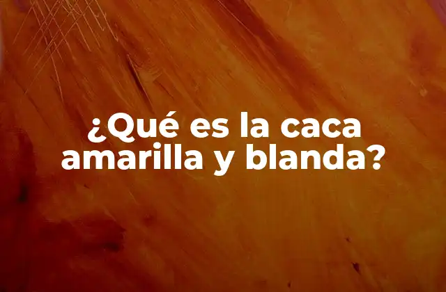 ¿qué es la Caca Amarilla y Blanda? 2 Causas de la caca amarilla y blanda