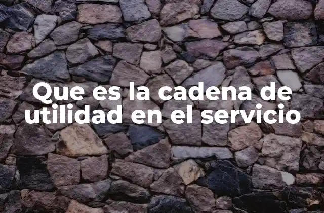 Que es la Cadena de Utilidad en el Servicio