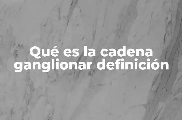 La importancia de la cadena ganglionar en el sistema nervioso