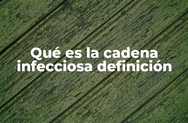 Qué es la Cadena Infecciosa Definición