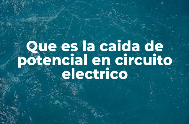 Que es la Caida de Potencial en Circuito Electrico