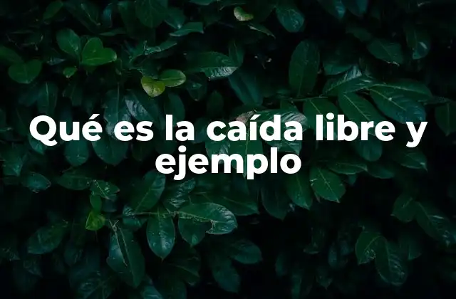 Qué es la Caída Libre y Ejemplo