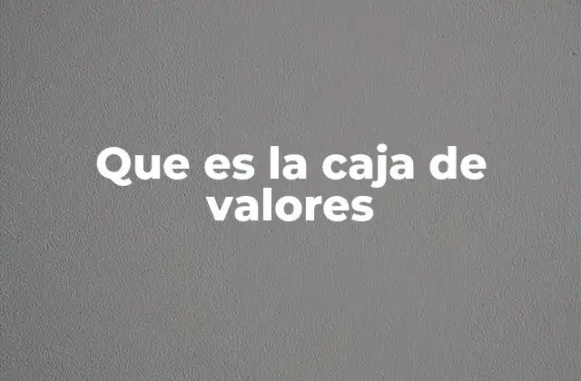 Que es la Caja de Valores