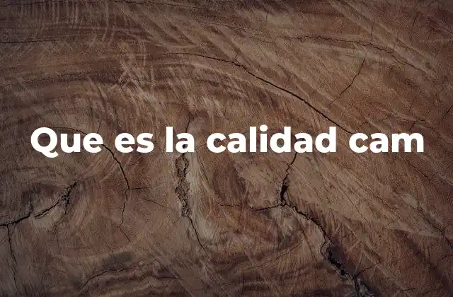 Que es la Calidad Cam