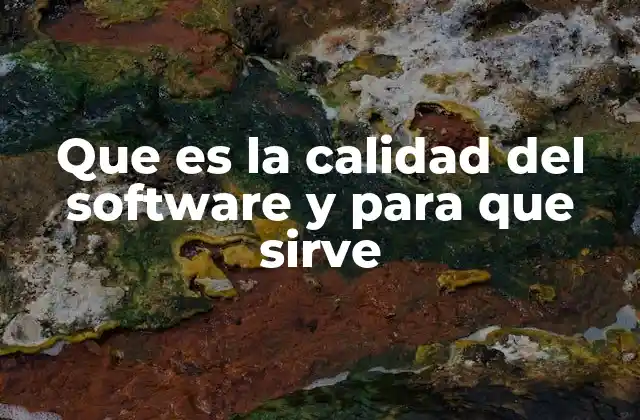 Que es la Calidad Del Software y para que Sirve