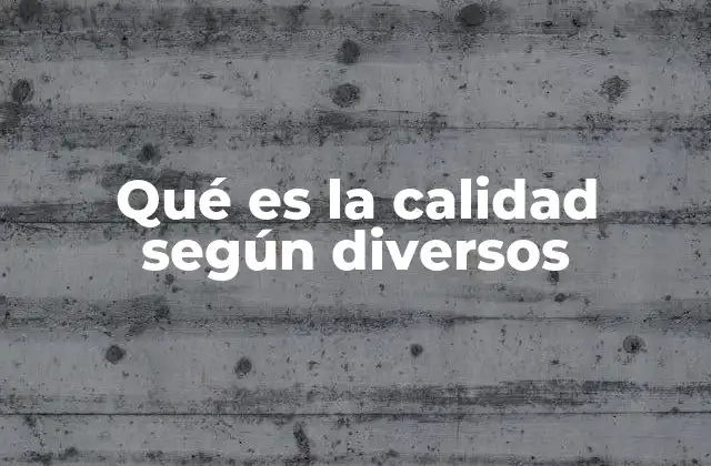 Qué es la Calidad según Diversos