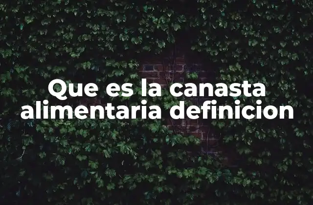 Que es la Canasta Alimentaria Definicion
