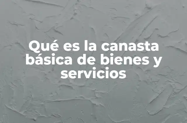 Qué es la Canasta Básica de Bienes y Servicios