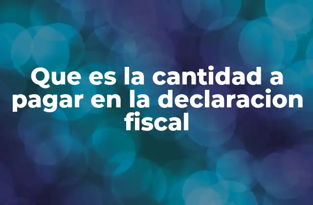Que es la Cantidad a Pagar en la Declaracion Fiscal