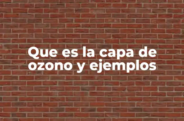 Que es la Capa de Ozono y Ejemplos