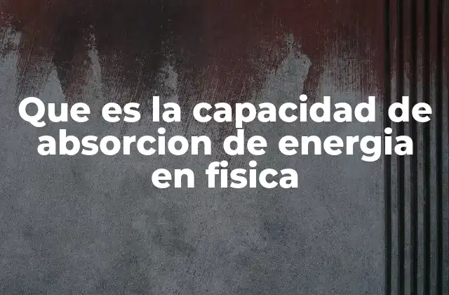 Que es la Capacidad de Absorcion de Energia en Fisica