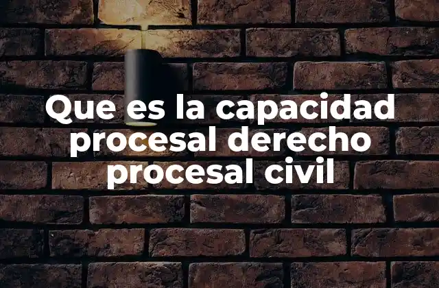 La base legal de la capacidad procesal